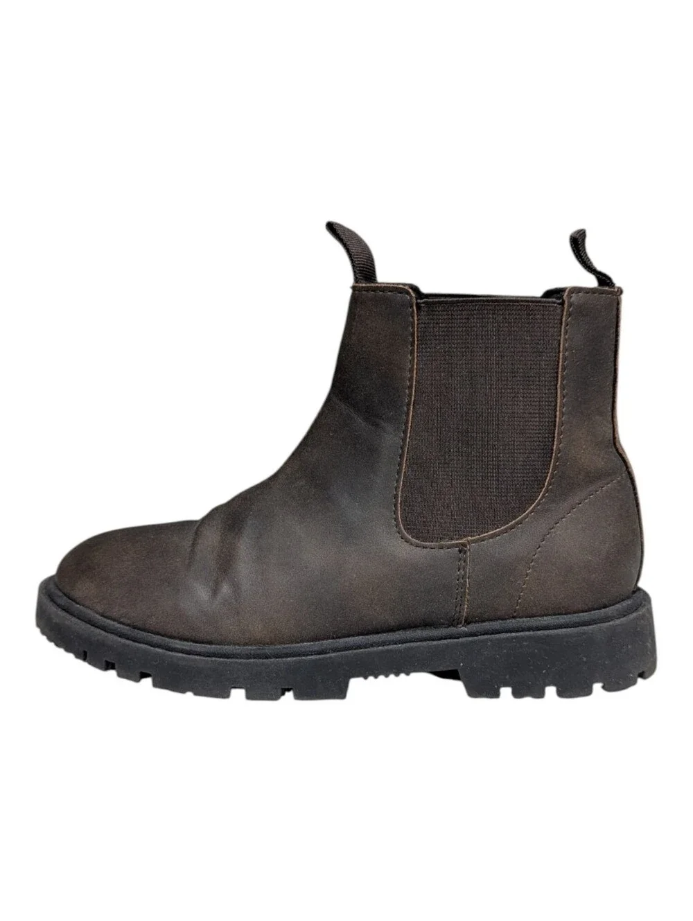 Zara Kids Dark Brown Chelsea Boot Elastic Pull On Big Boys Size 32 1